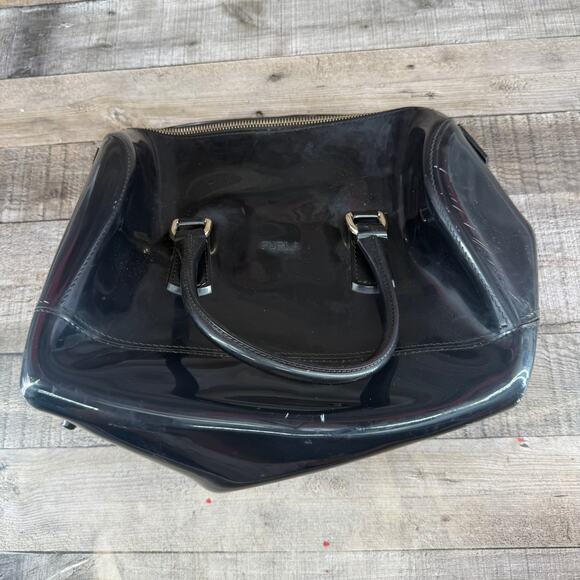 Furla Candy Bag Black Rubber Handbag - Picture 1 of 16